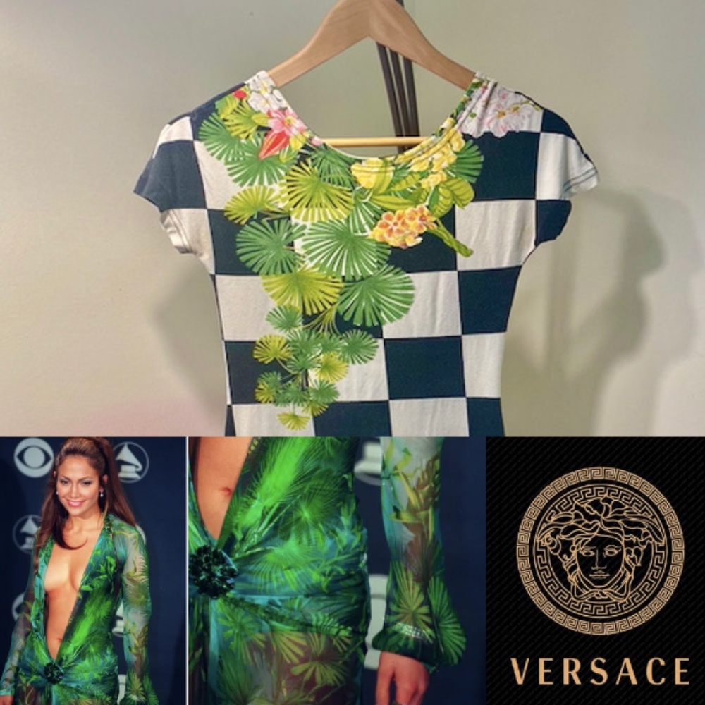 Vintage ICONIC JLO Versace bodycon dress